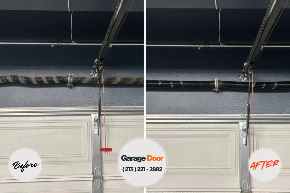 Before and after: garage door repair Kincora, VA